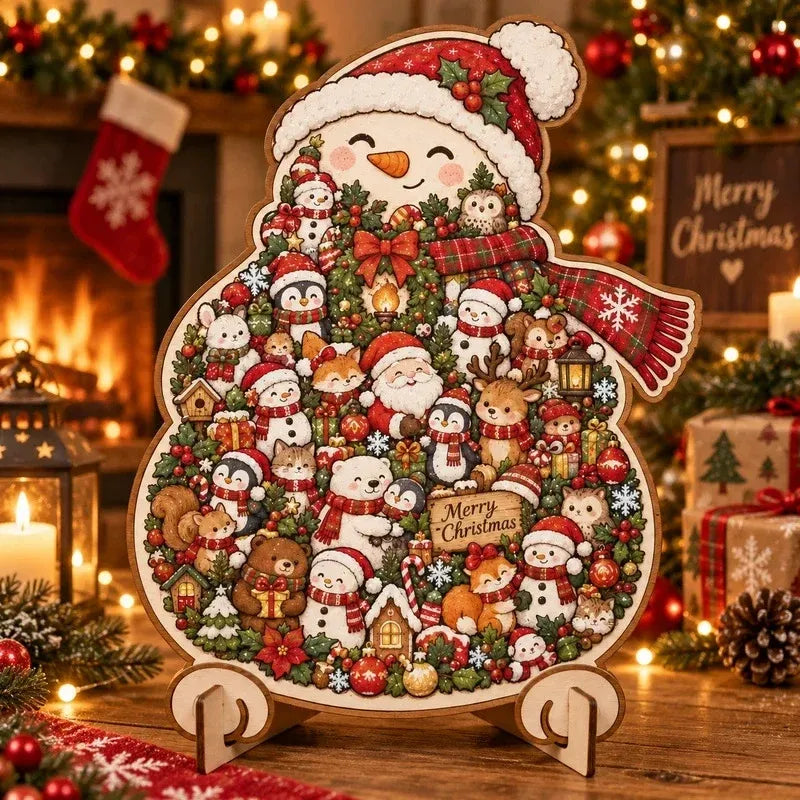 🎄 Bouw Je Eigen Kerstmagie! 3D Houten Kerstpuzzel met Standaard