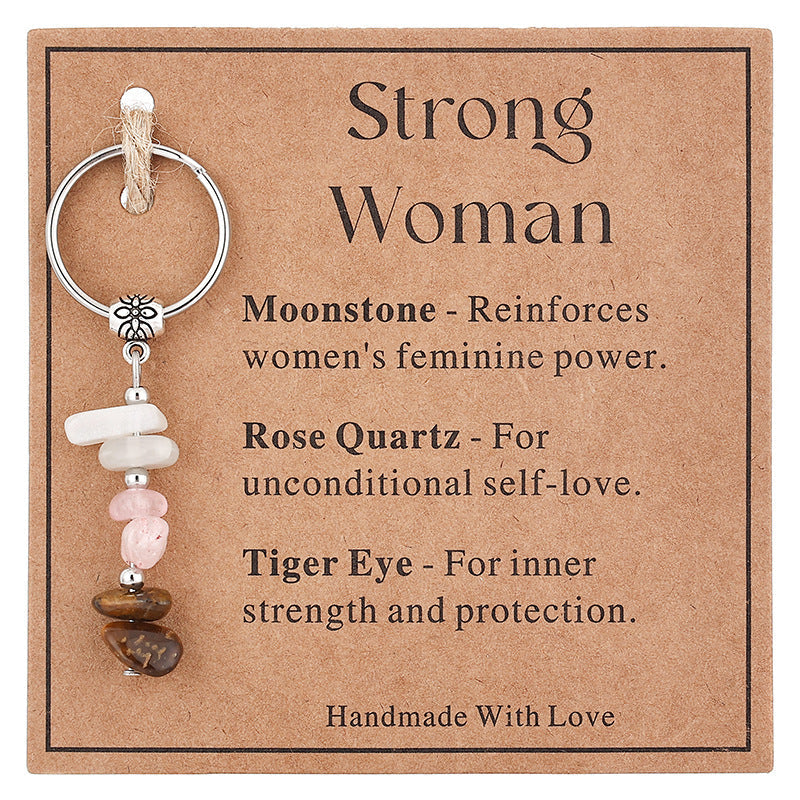 💎 Lahjaidea: Käsintehty Kivihelmi Avaimenperä – Toivon ja Voiman Symboli 💖