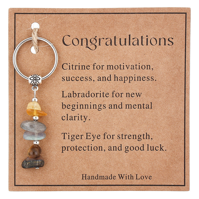 💎 Lahjaidea: Käsintehty Kivihelmi Avaimenperä – Toivon ja Voiman Symboli 💖