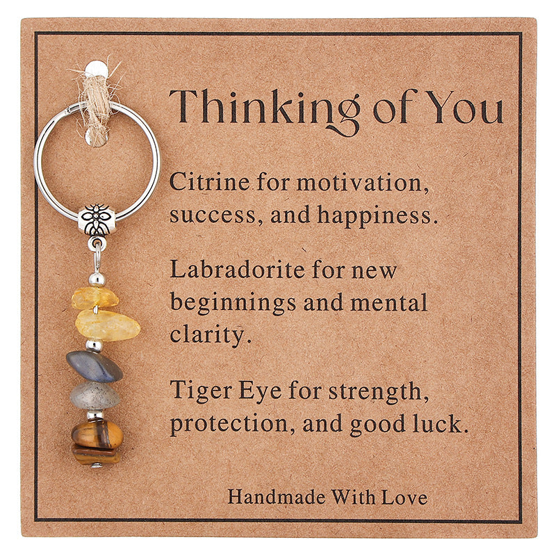 💎 Lahjaidea: Käsintehty Kivihelmi Avaimenperä – Toivon ja Voiman Symboli 💖