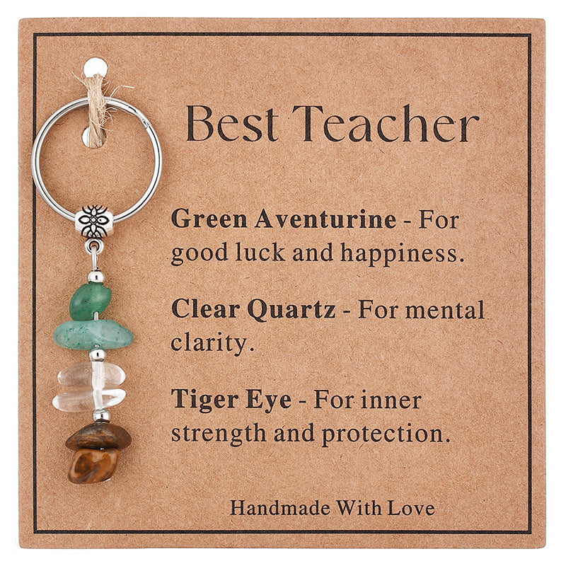 💎 Lahjaidea: Käsintehty Kivihelmi Avaimenperä – Toivon ja Voiman Symboli 💖