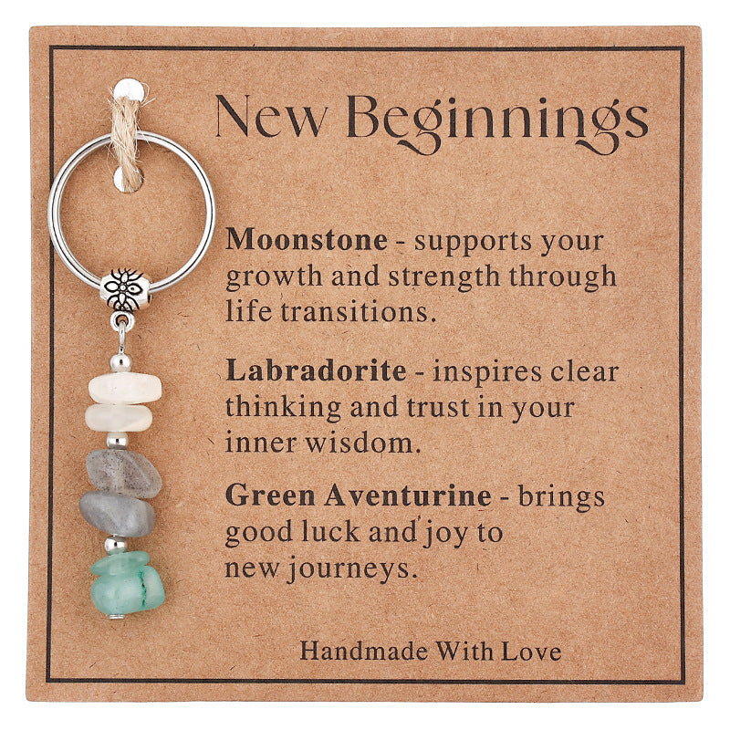 💎 Lahjaidea: Käsintehty Kivihelmi Avaimenperä – Toivon ja Voiman Symboli 💖