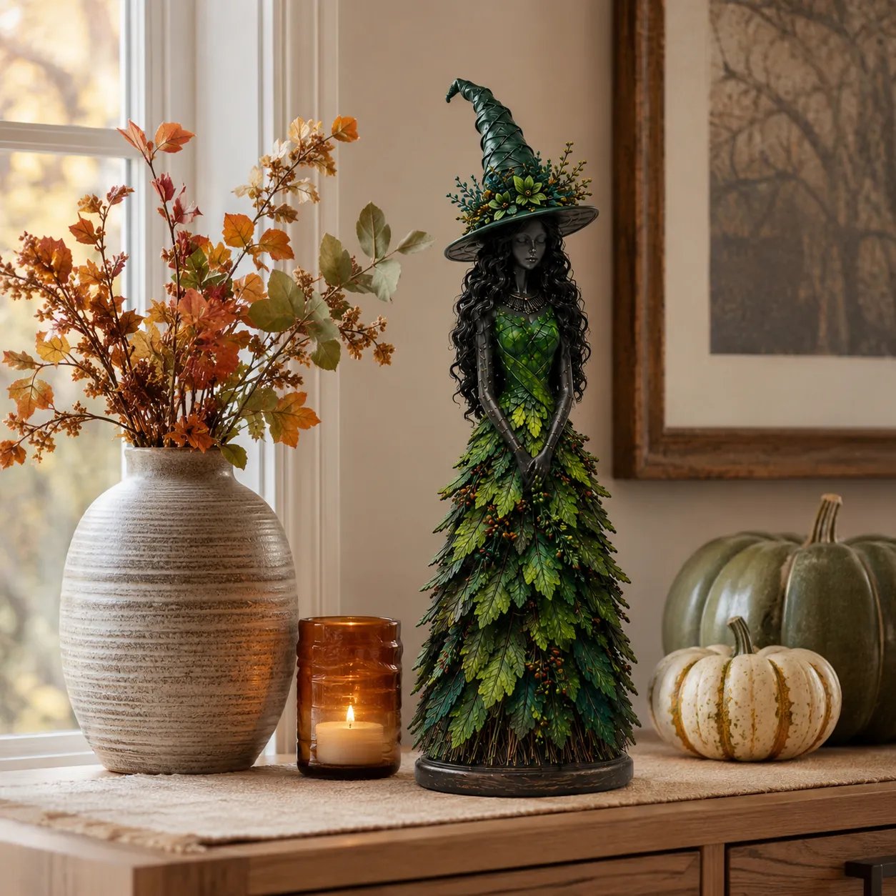 🍂 Prachtige Handgemaakte Herfst Heks – Geef Je Huis & Veranda De Ultieme Warme Sfeer