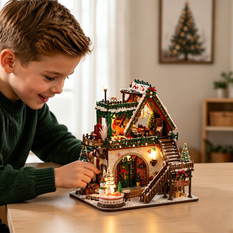 Maak je Winteravonden Extra Knus 🎄 DIY Magisch Kerst Huisje met Verlichting & Muziek!