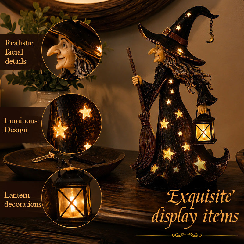 🌙 Magische Starlight Heksen Nachtlamp | Sfeervolle Herfst & Halloween Decoratie