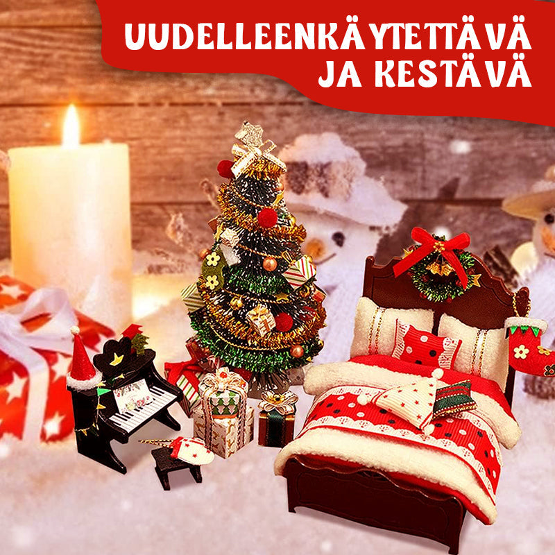 🎄 Joulukalustesetti Miniatureinä - Täydellinen Koriste ja Lahjaidea 🎁