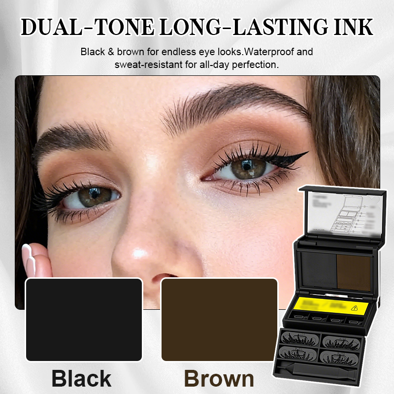 🤩 Geen Trillende Handen Meer! 3-in-1 Waterproof Oogmake-Up Stamp Kit (Onderwimpers & Eyeliner)