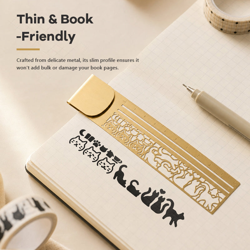 🐾 Elevate Your Reading: Exquisite Hollow-Out Cat Bookmark Ruler 📖