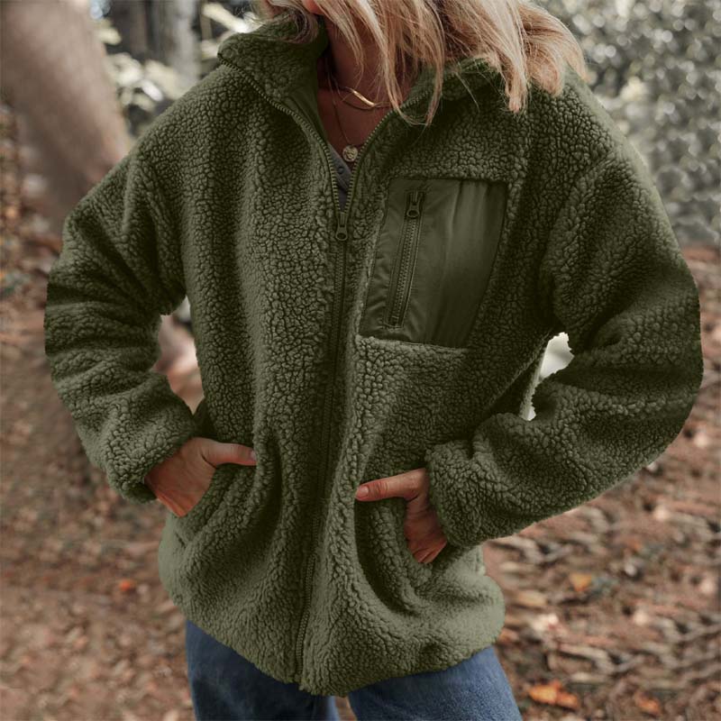 Naisten Lämmin & Tyylikäs Fleece-Takki Vetoketjulla