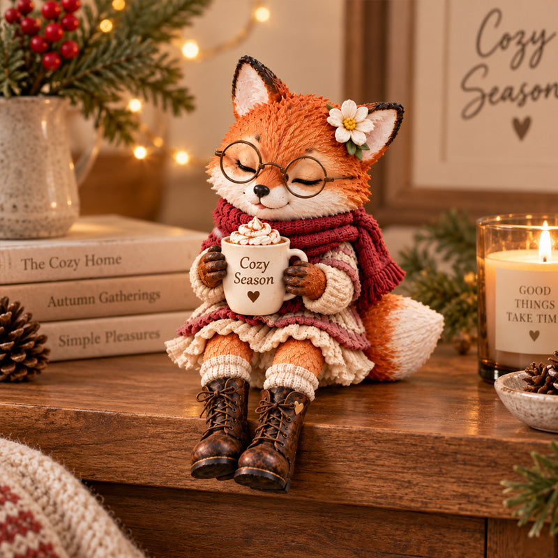 Liefdevolle Kerstdier Figuurtjes | Met Koffiekopje voor de Ultieme Winterse Gezelligheid ☕