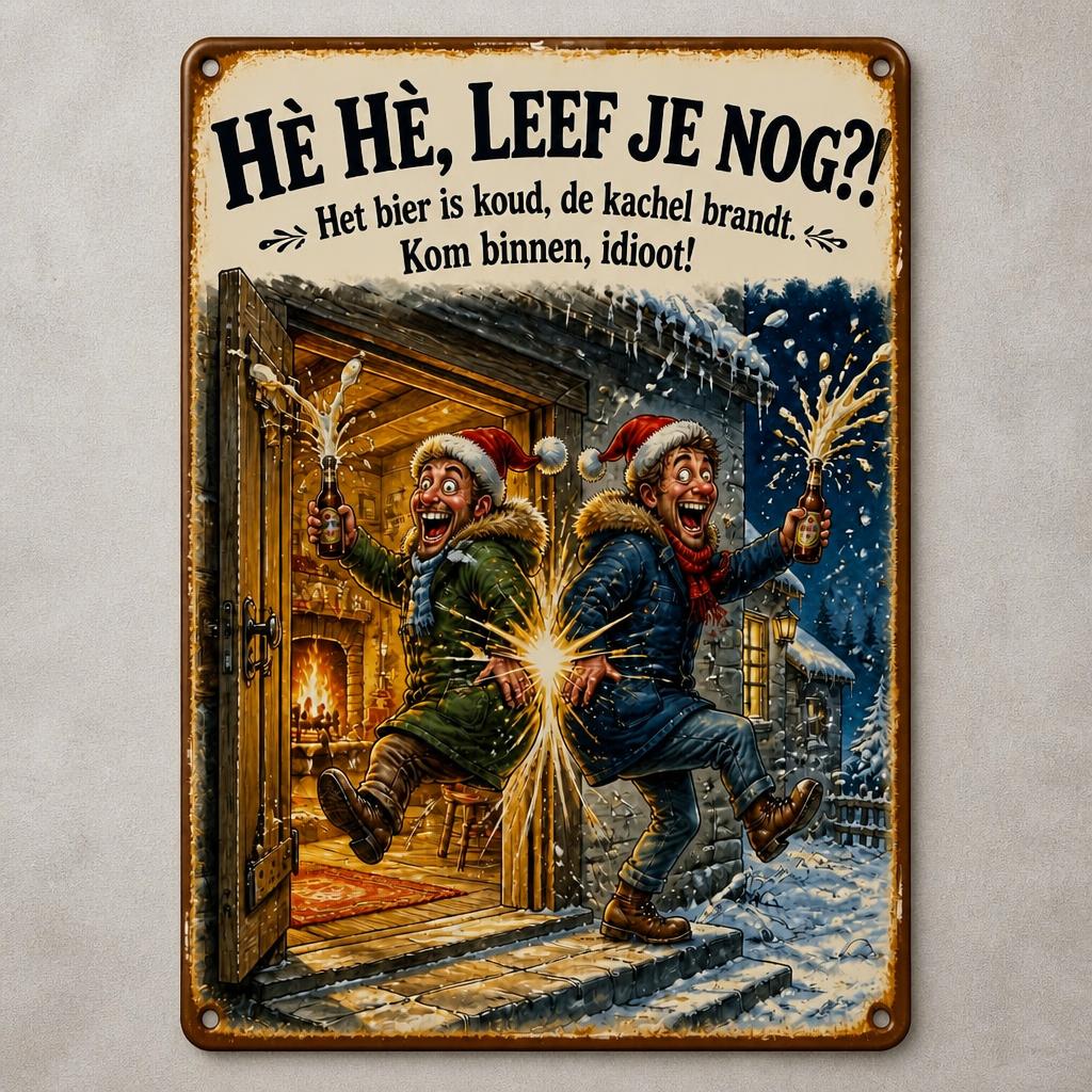 Wacht Je Weer Op Die Ene Vriend? 😂 HÈ HÈ, LEEF JE NOG?! Retro Metalen Bord