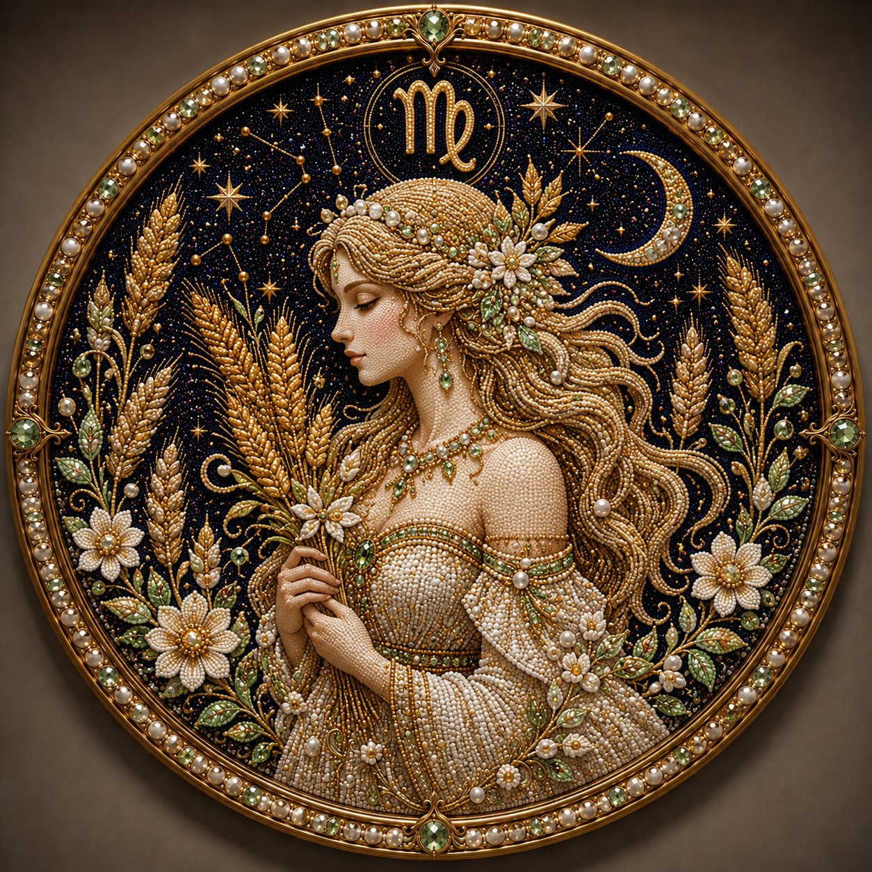 🌙 Magie Aan Je Muur! Luxe 3D Zodiak Parel Kunst Voor Een Sfeervol Huis 🔮