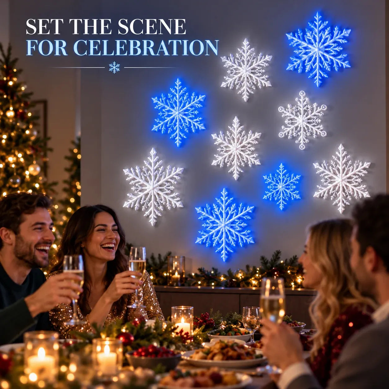 ❄️ Magische 3D Sneeuwvlok LED Wandlamp – Breng Direct Kerstsfeer & Warmte in Huis ✨ (Met Remote)