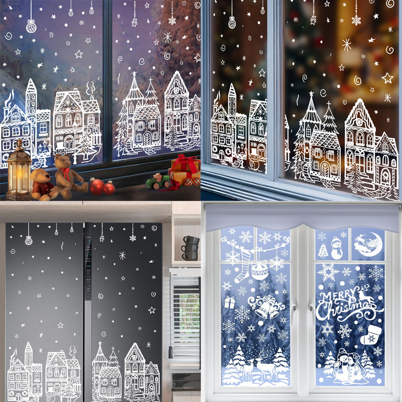 🏠 Kerstdorp Raamstickers – Breng Magische Kerstsfeer op Elk Raam! ❄️