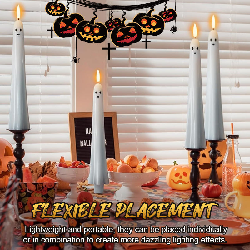 🎃👻 Kauko-ohjattava Halloween-kynttilä 3D Liekillä | Turvallinen & Sähkökynttilä Lapsille | Kummituksen Koriste 👻🎃