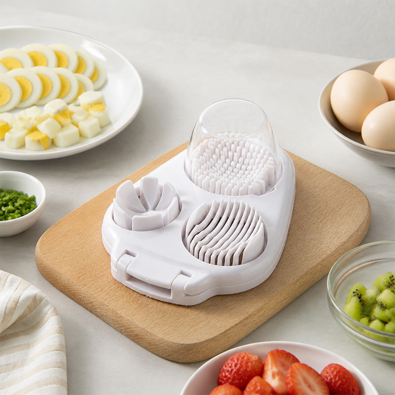 🍳 Nooit meer kruimelig eigeel! De 3-in-1 eiersnijder voor perfecte plakjes & blokjes ✨