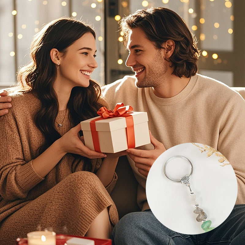 💎 Lahjaidea: Käsintehty Kivihelmi Avaimenperä – Toivon ja Voiman Symboli 💖