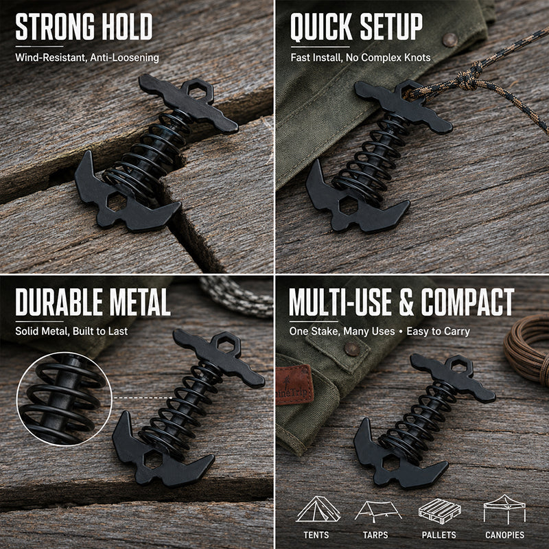 ⛺ Never Fear High Winds Again: Spring Fishbone Deck Anchors