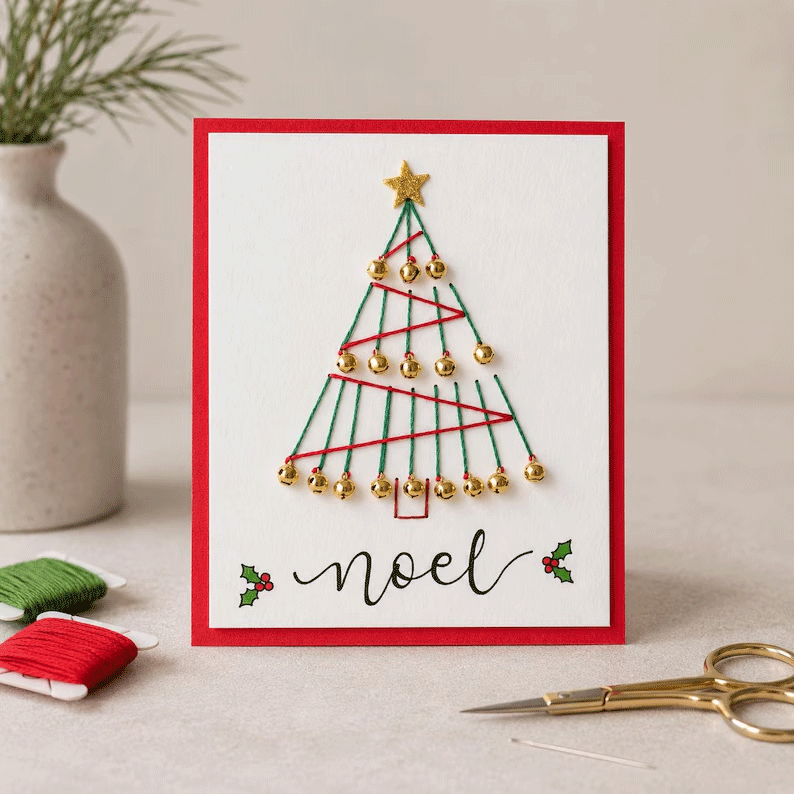 Maak Je Eigen Unieke Kerstkaarten 🎄 Complete DIY Borduurset voor Ontspannende Winteravonden