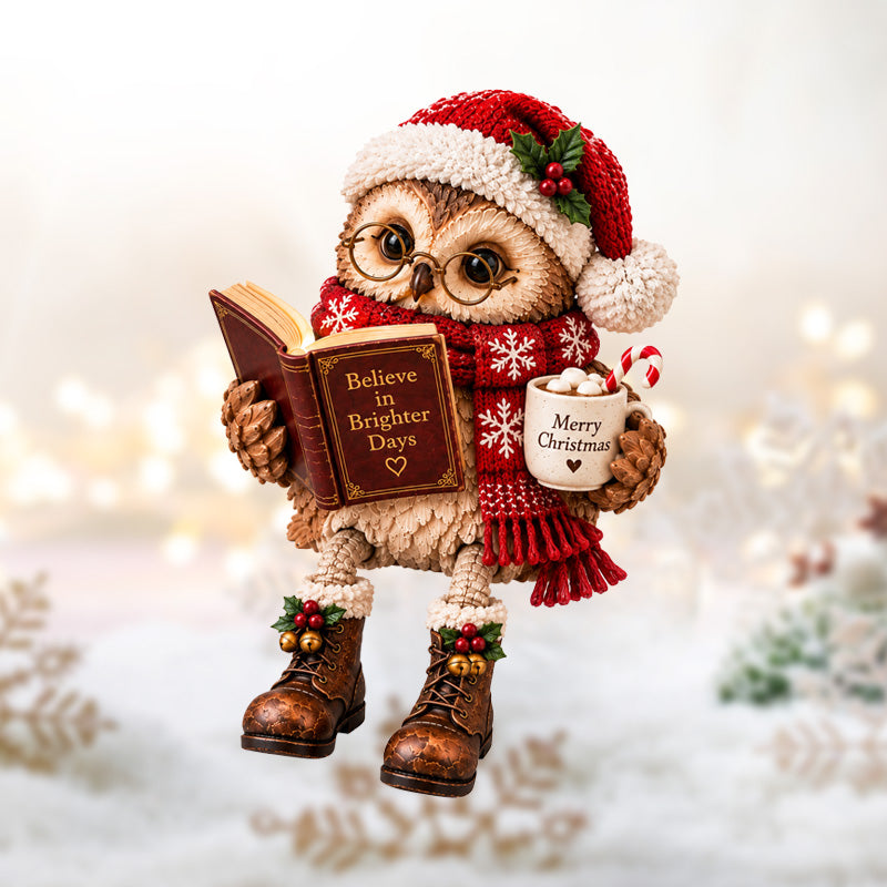 🦉 Lezende Uil Decoratie - Sfeervol & Hartverwarmend Beeldje voor de Perfecte Leeshoek & Cadeau 📖