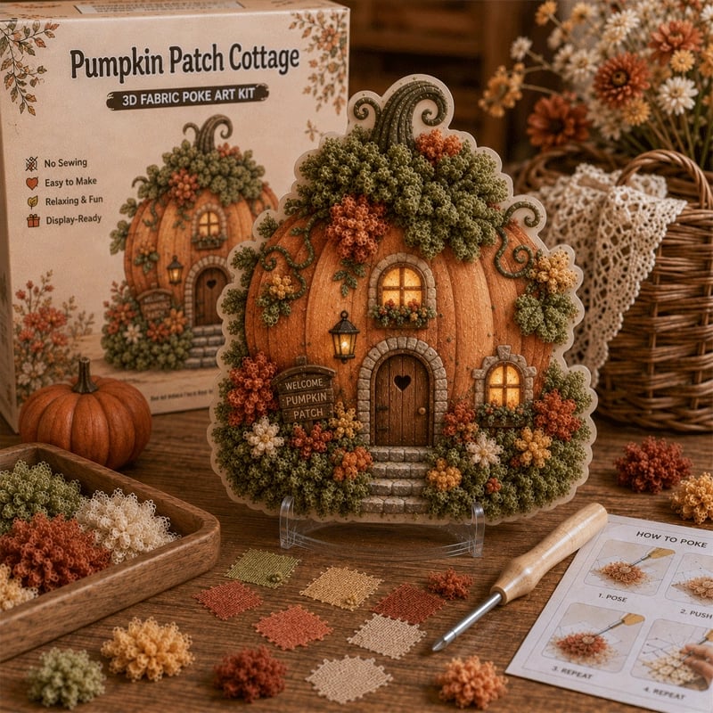 🏡 Geen ervaring of naaiwerk nodig! Prik & ontspan je eigen 3D Sprookjesdorp 🌸