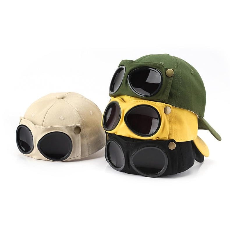 🕶️ Stoere Aviator Baseball Cap met Brilhouder — Unieke Retro Stijl & Praktisch Comfort 🧢
