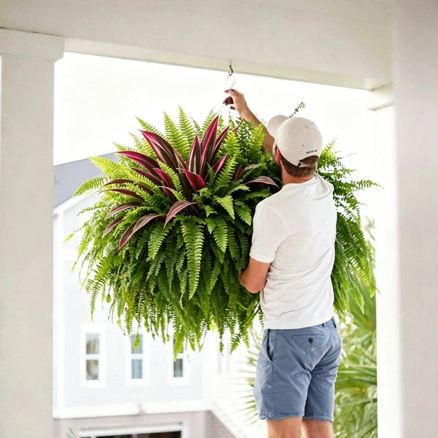 Net Echt! 🌿 Premium Kunstvaren Met Prachtige Rode Accentbladeren (UV-Bestendig)