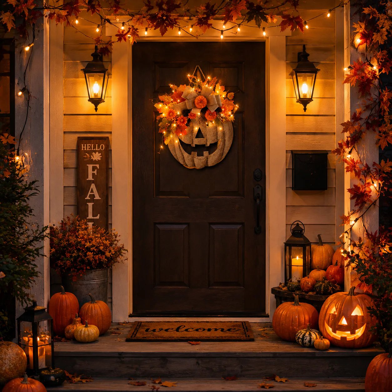 🎃 Sfeervolle LED Pompoenkrans ✨ Maak Je Huis Direct Gezellig