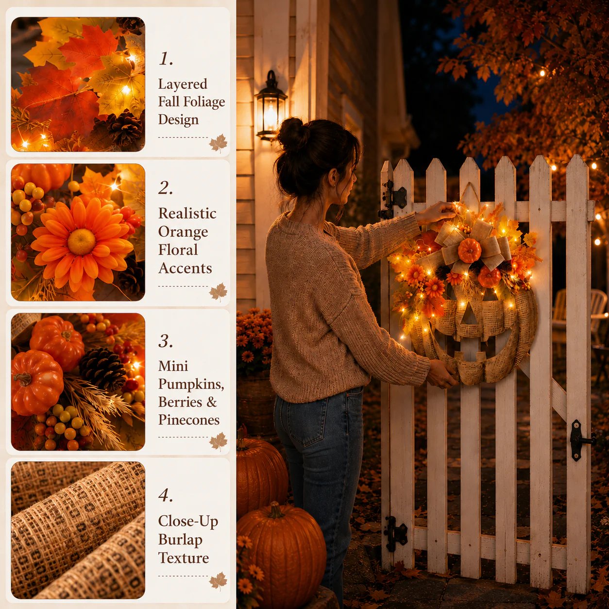 🎃 Sfeervolle LED Pompoenkrans ✨ Maak Je Huis Direct Gezellig