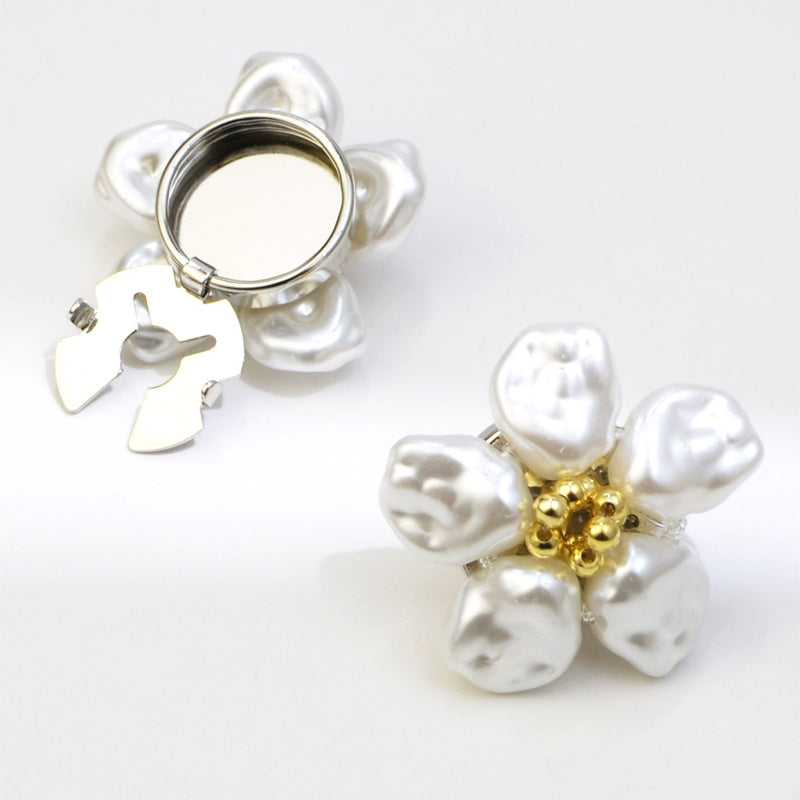 🌸 Clip knopafdekkers met parels en bloemen