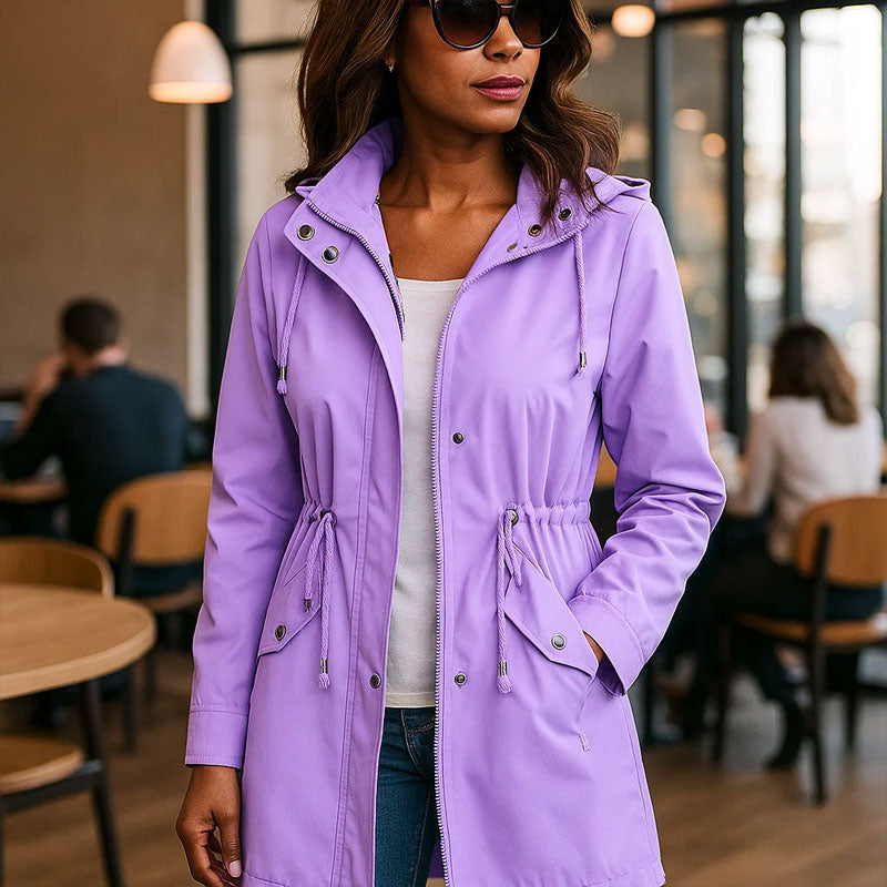 🌧️✨ Vedenkestävä Trench-koveralli Naisille – Laadukas, Ruudullinen Sisäpuoli, Eleganssi✨🧥
