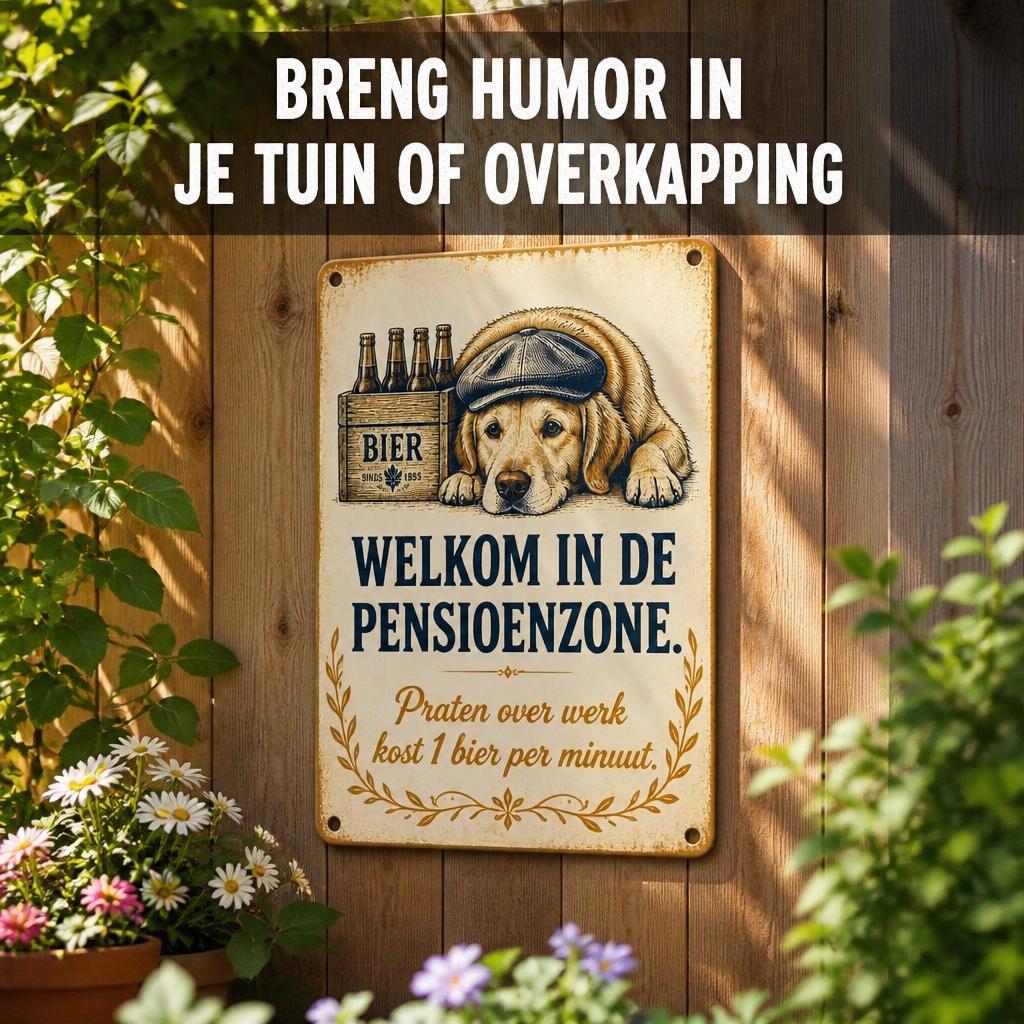 Metalen Bord "Pensioenzone" – Praten Over Werk Kost 1 Bier Per Minuut! 🍺