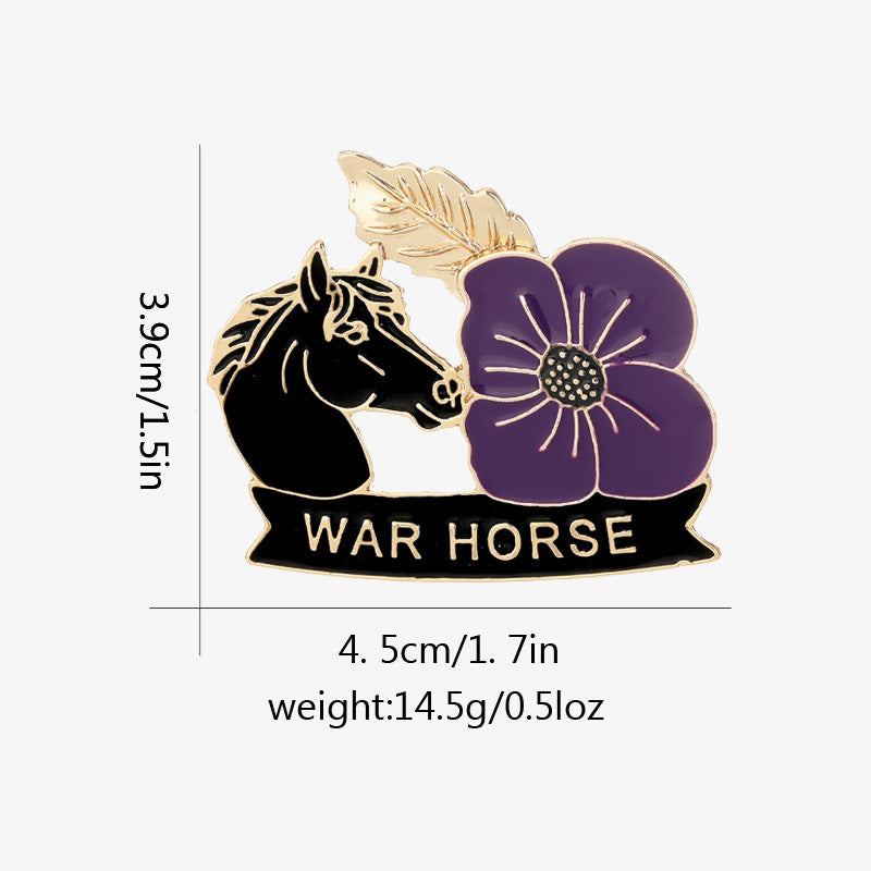 🌸 Eerbetoon aan Jouw Paard 🐎 Purple Poppy Brooche