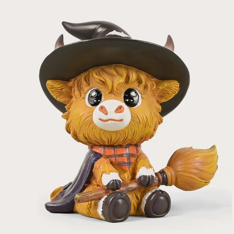 🎃 Halloween Highland Cow - söpö helmiöpöytäkoriste 🐮