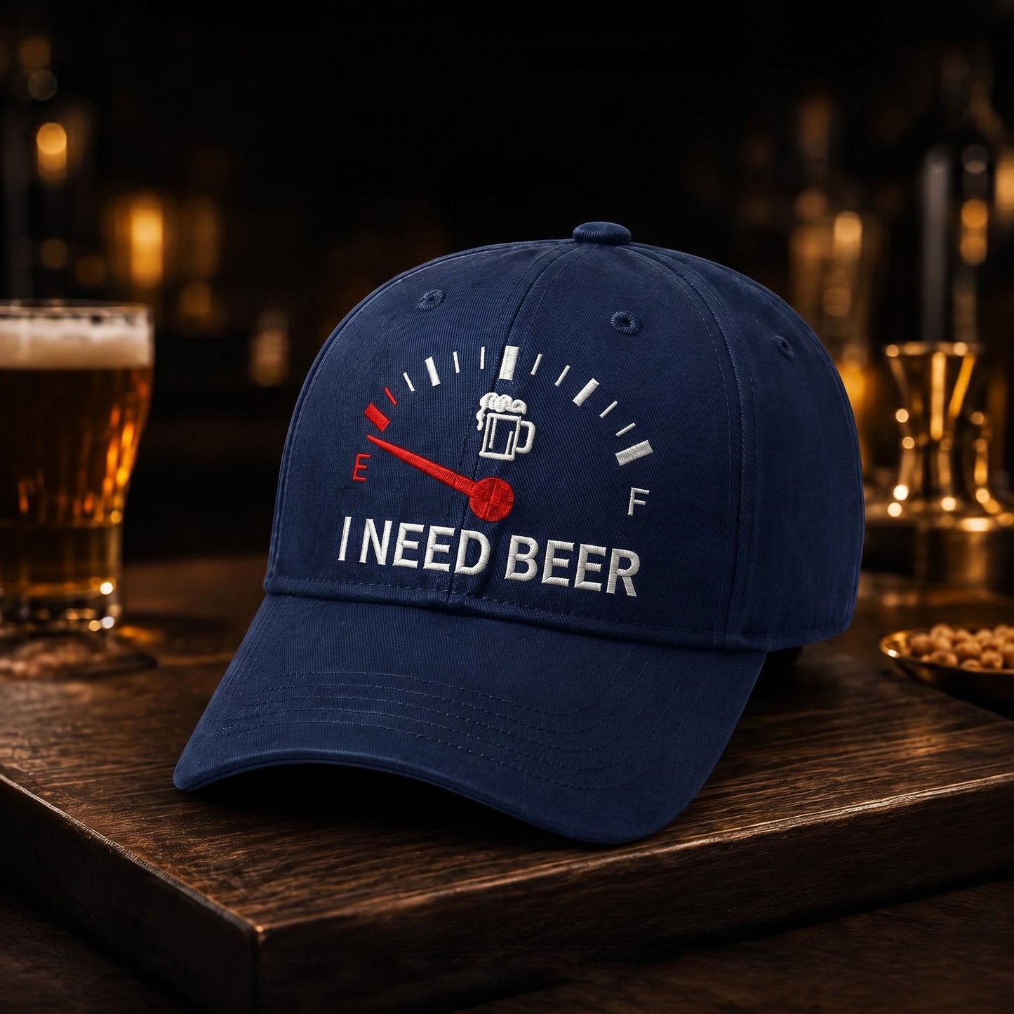 "I NEED BEER" Geborduurde Pet - Dé ultieme ijsbreker voor de bar & BBQ 🍺