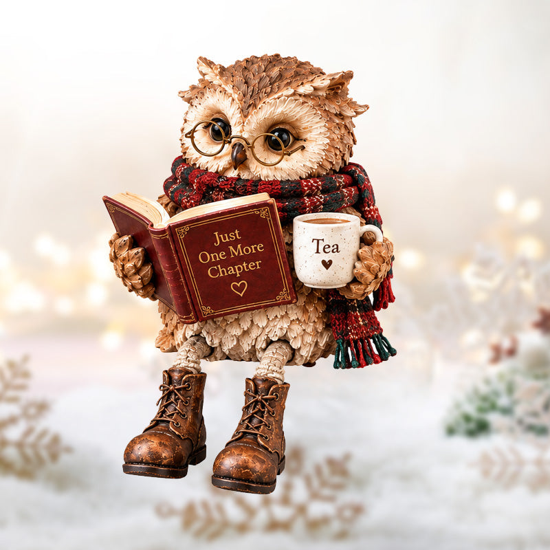 🦉 Lezende Uil Decoratie - Sfeervol & Hartverwarmend Beeldje voor de Perfecte Leeshoek & Cadeau 📖
