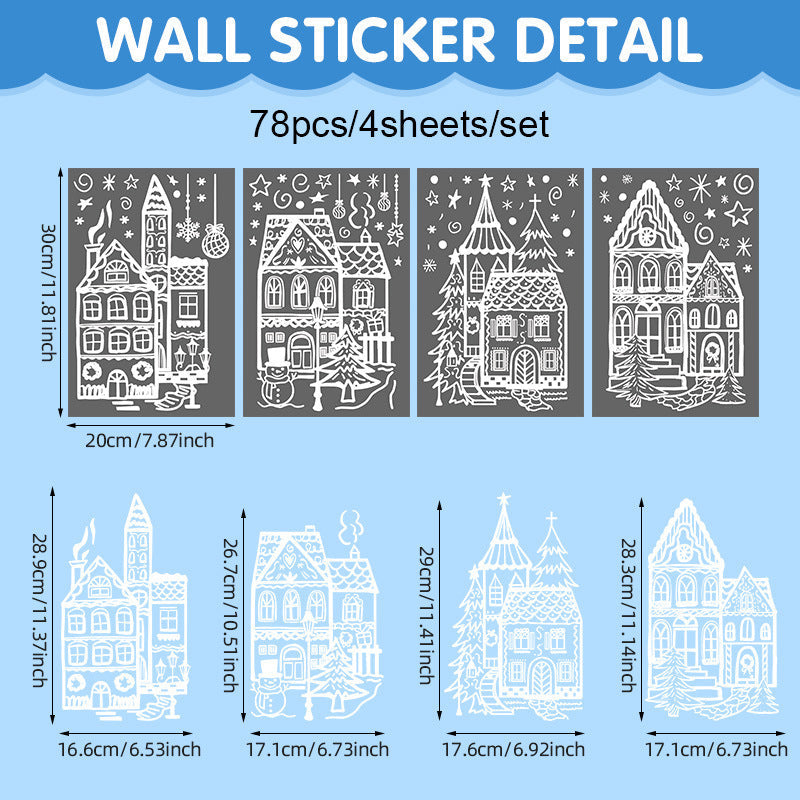 🏠 Kerstdorp Raamstickers – Breng Magische Kerstsfeer op Elk Raam! ❄️