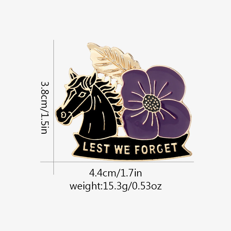 🌸 Eerbetoon aan Jouw Paard 🐎 Purple Poppy Brooche