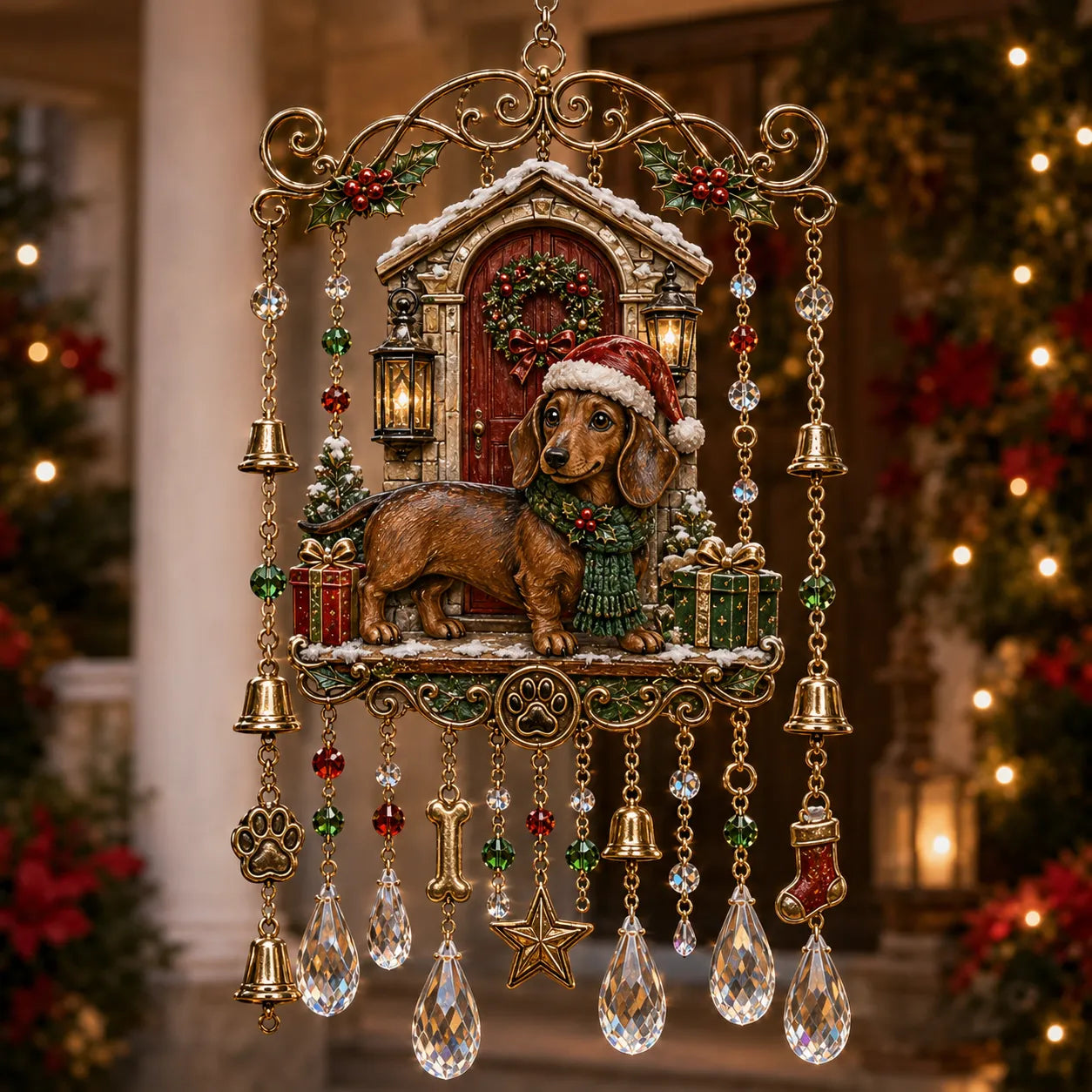 🔮 Magische Kerstkristallen Windgong 🎁 – Breng Warmte, Licht & Kerstmagie In Huis! 🎄