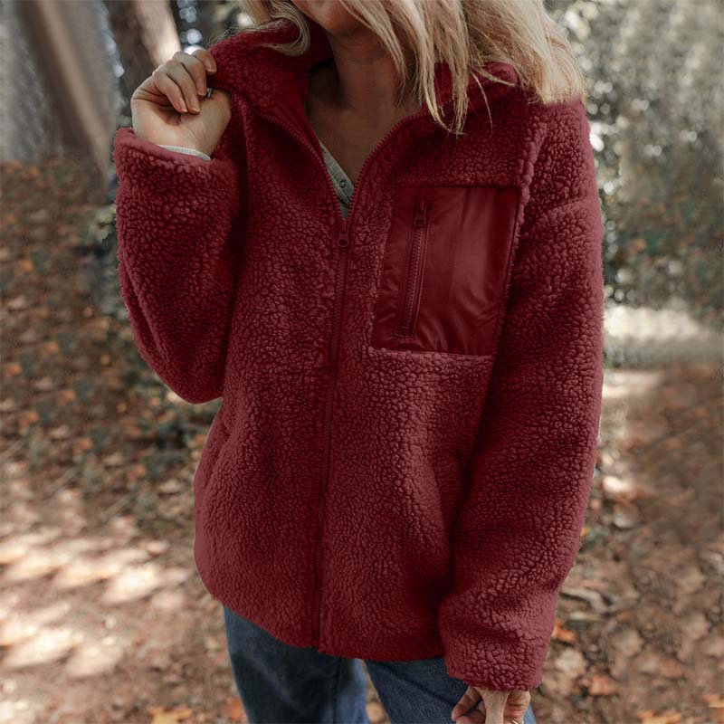 Naisten Lämmin & Tyylikäs Fleece-Takki Vetoketjulla