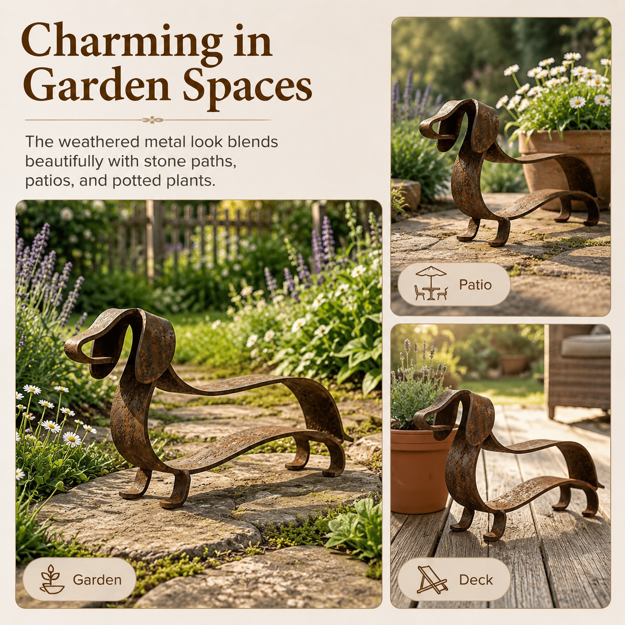 Metalen Teckel Sculptuur | Sfeervolle Eyecatcher Voor Huis & Tuin! 🐾