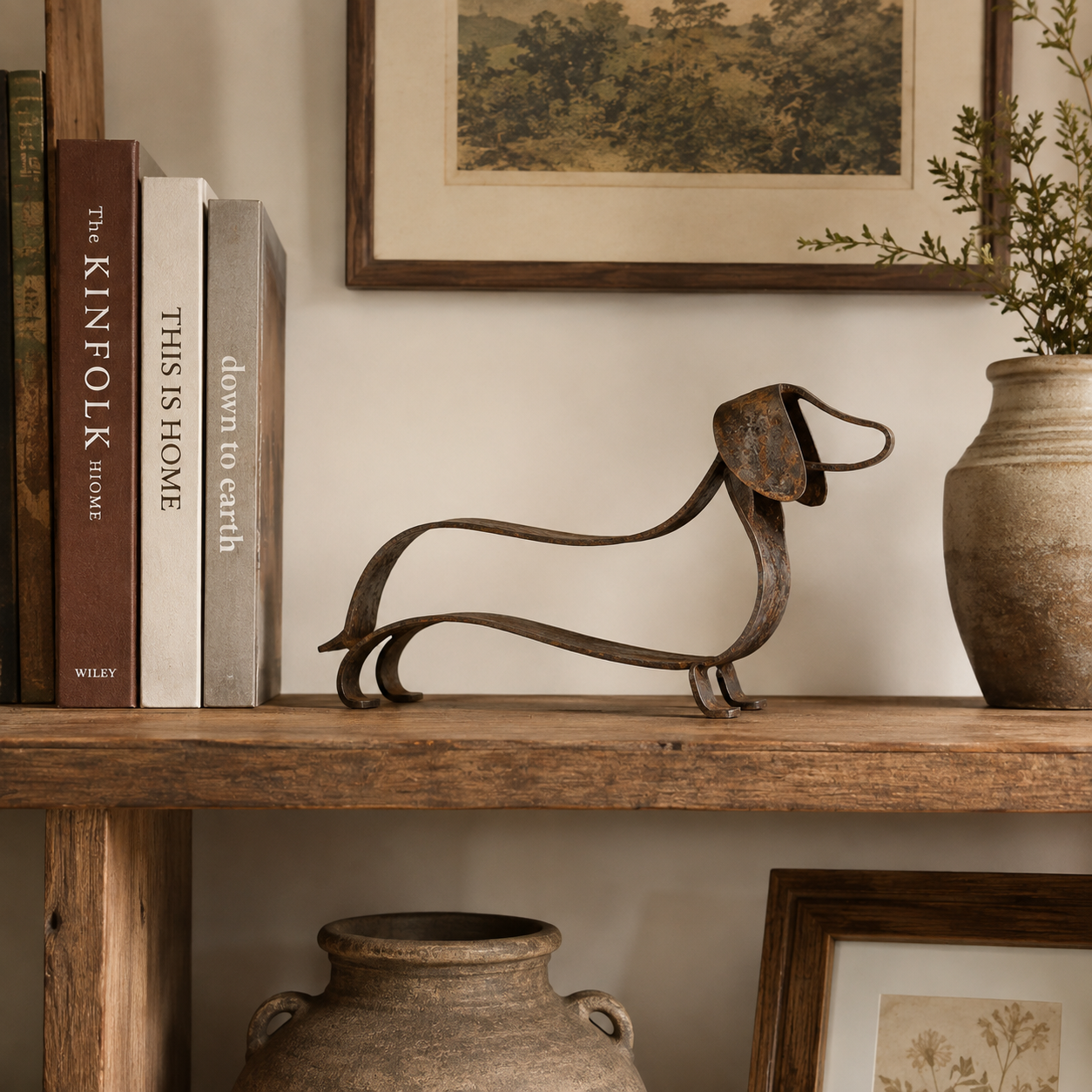 Metalen Teckel Sculptuur | Sfeervolle Eyecatcher Voor Huis & Tuin! 🐾