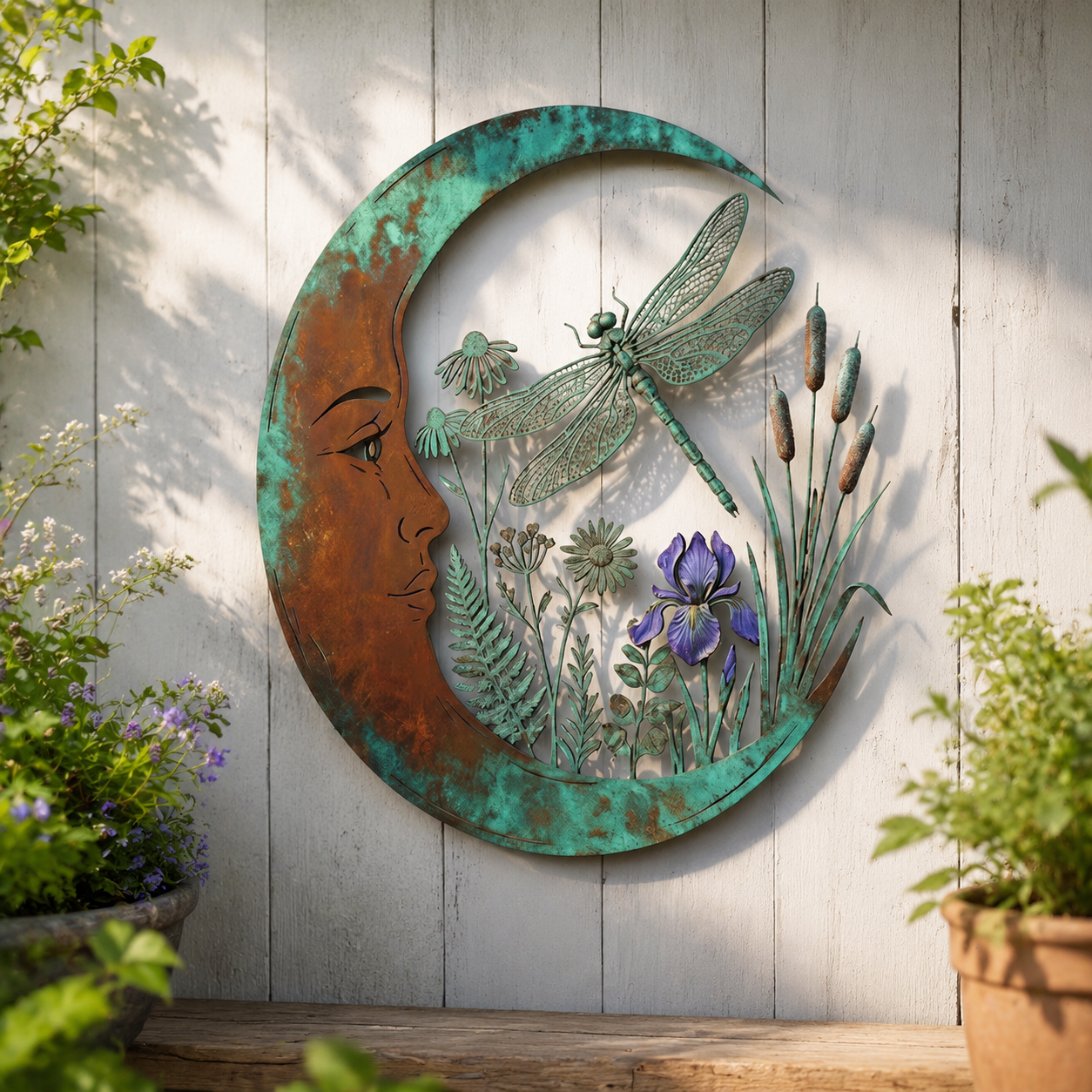 🐝 Creëer Je Eigen Dromerige Rustplek: Luxe Moon & Bee Wanddecoratie voor Buiten