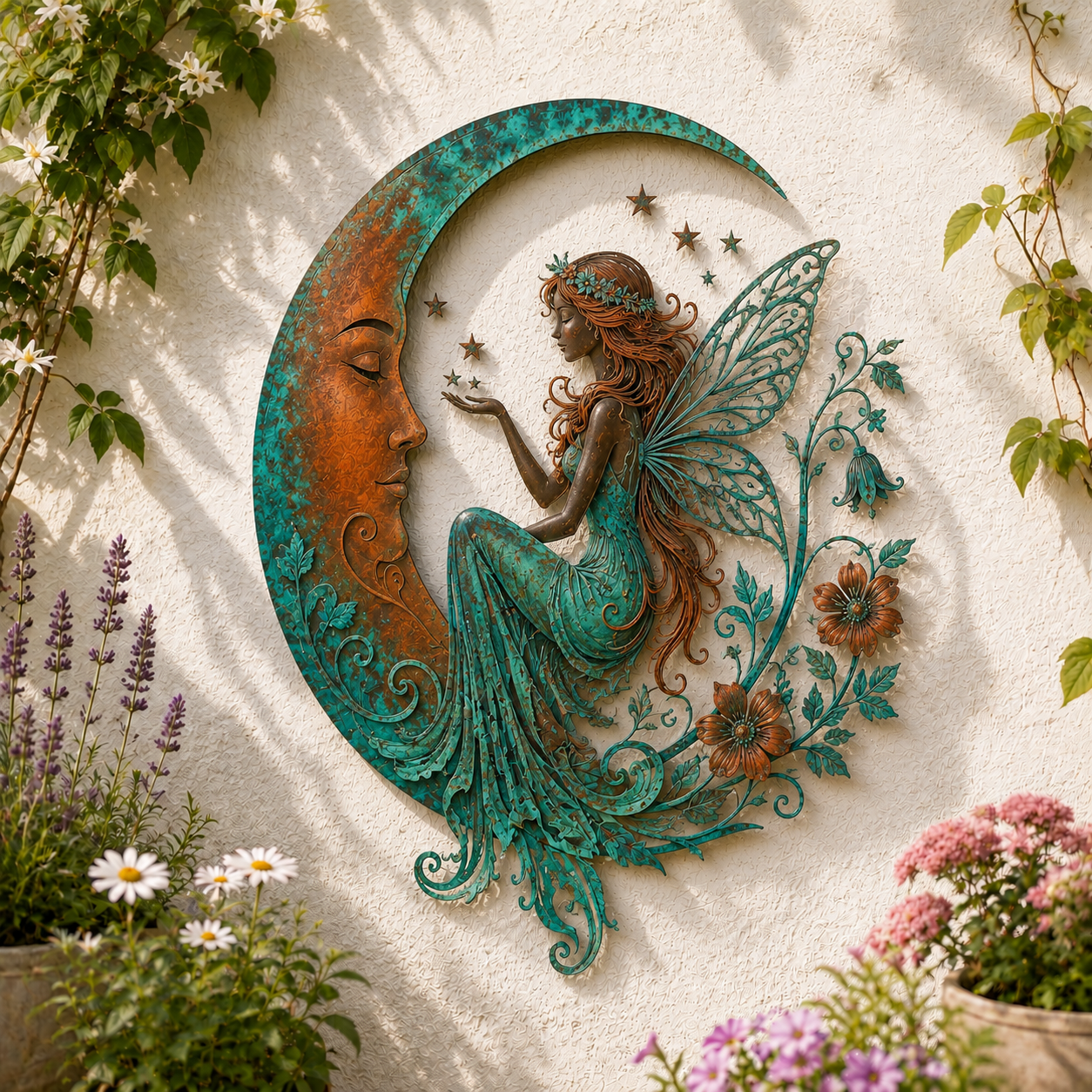 🐝 Creëer Je Eigen Dromerige Rustplek: Luxe Moon & Bee Wanddecoratie voor Buiten
