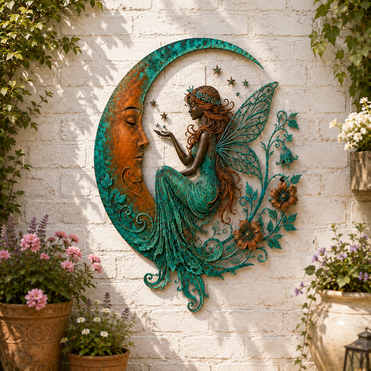 🐝 Creëer Je Eigen Dromerige Rustplek: Luxe Moon & Bee Wanddecoratie voor Buiten