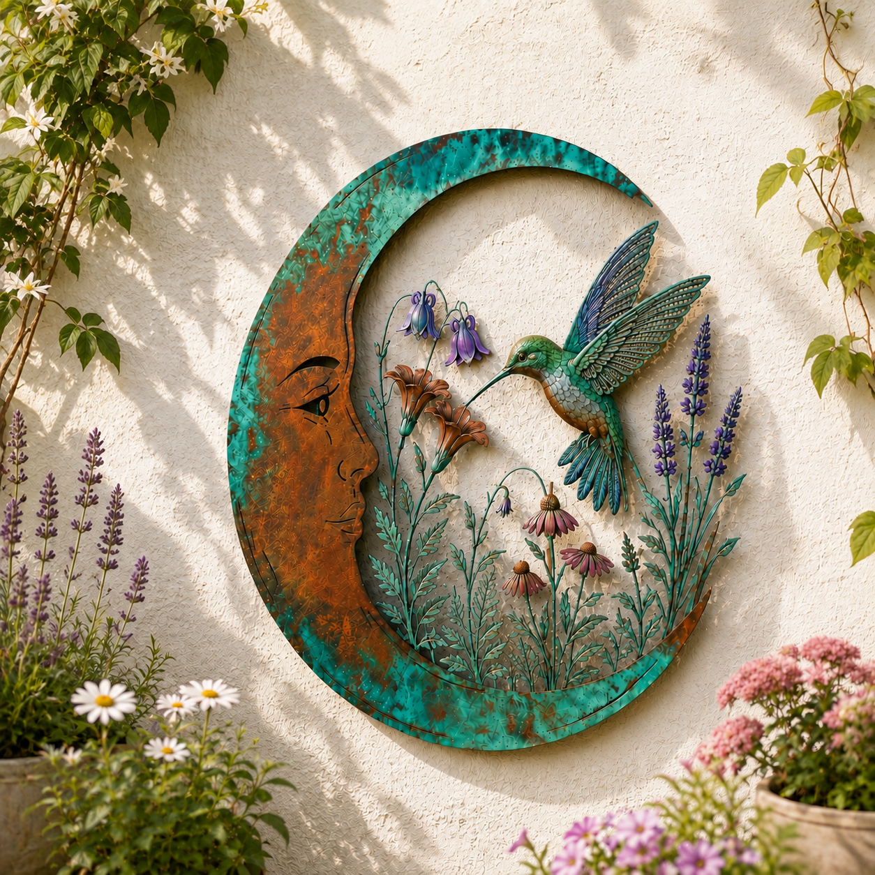 🐝 Creëer Je Eigen Dromerige Rustplek: Luxe Moon & Bee Wanddecoratie voor Buiten