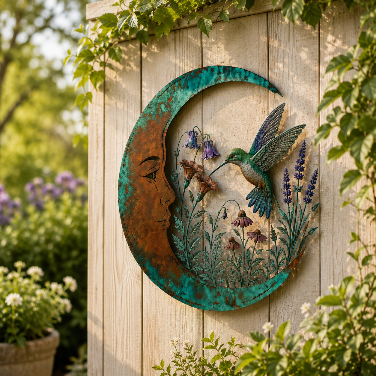 🐝 Creëer Je Eigen Dromerige Rustplek: Luxe Moon & Bee Wanddecoratie voor Buiten