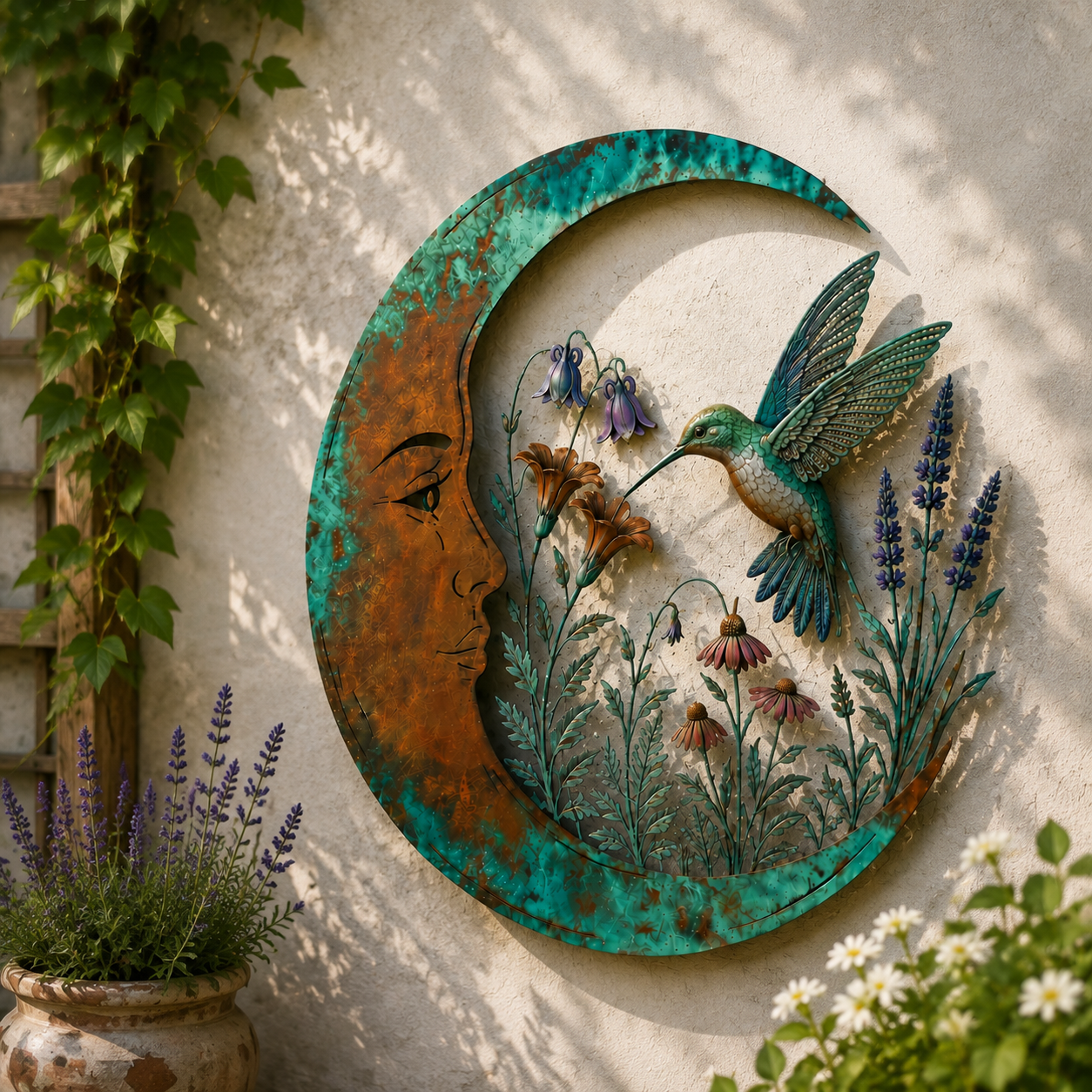 🐝 Creëer Je Eigen Dromerige Rustplek: Luxe Moon & Bee Wanddecoratie voor Buiten