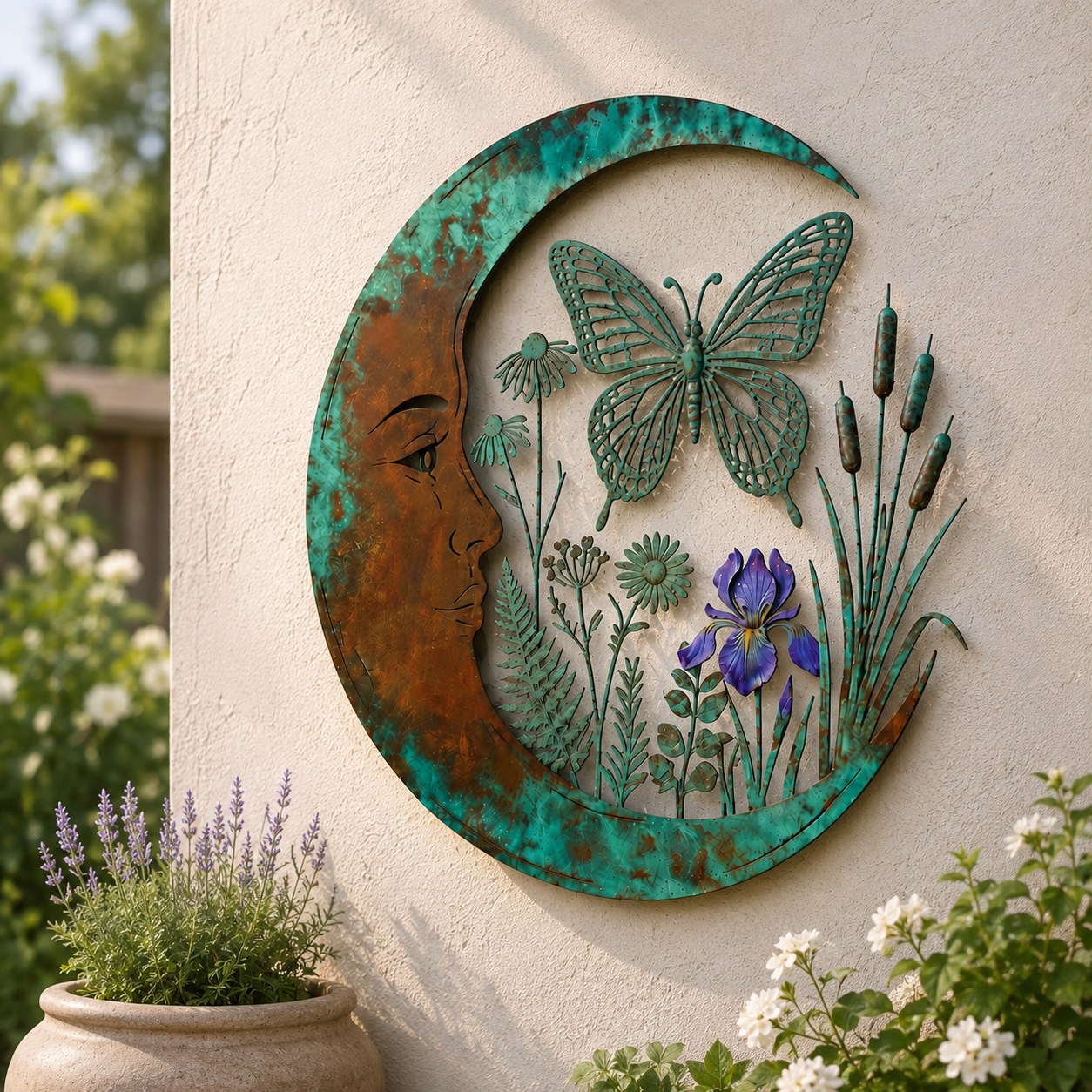 🐝 Creëer Je Eigen Dromerige Rustplek: Luxe Moon & Bee Wanddecoratie voor Buiten