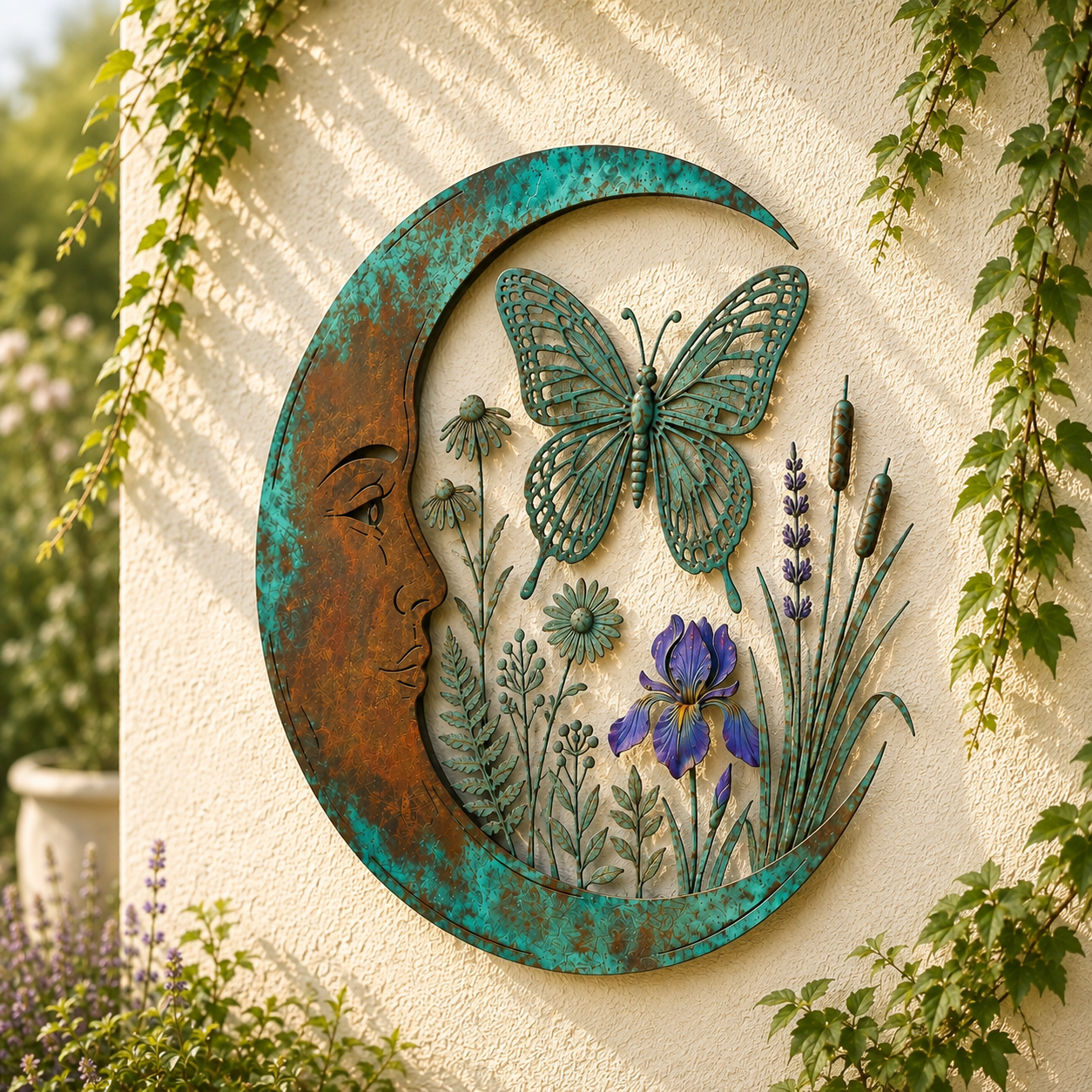🐝 Creëer Je Eigen Dromerige Rustplek: Luxe Moon & Bee Wanddecoratie voor Buiten